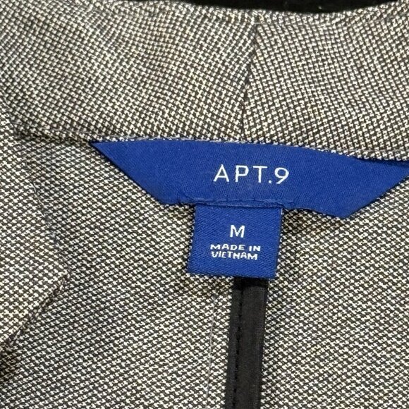 Apt 9 Open Birdeye Gray Structured Office Blazer Womens Suit Jacket Size Medium - Picture 6 of 10